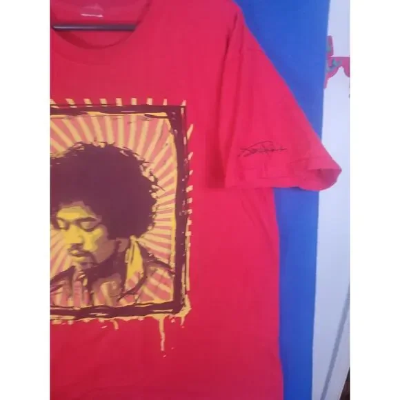 Vintage 2004 Jimi Hendrix T Shirt XL Red Hendrix Rock Men's Size XL - Picture 14 of 16